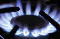 Photo shows a gas ring on a cooker hob
