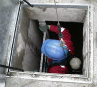Photo shows confined space training