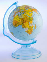 Photo shows a globe