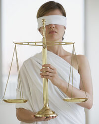 Photo shows a representation of Justice