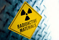 Photo shows a label warning about radioactive materials