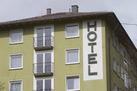 Photo shows a hotel